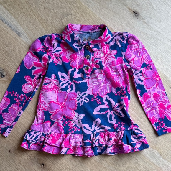 Lilly Pulitzer Matching Big Sister/Little Sister Ruffled Tops - Picture 2 of 9